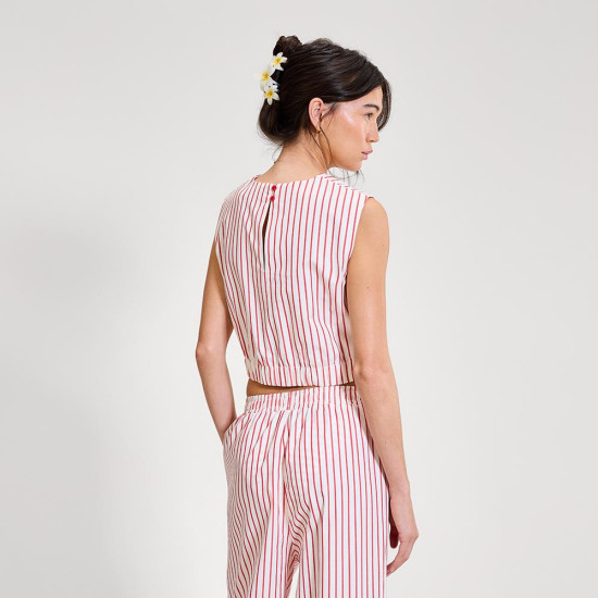 Ellesse Γυναικεία αμάνικη μπλούζα Resort Stripe Sarzana Top